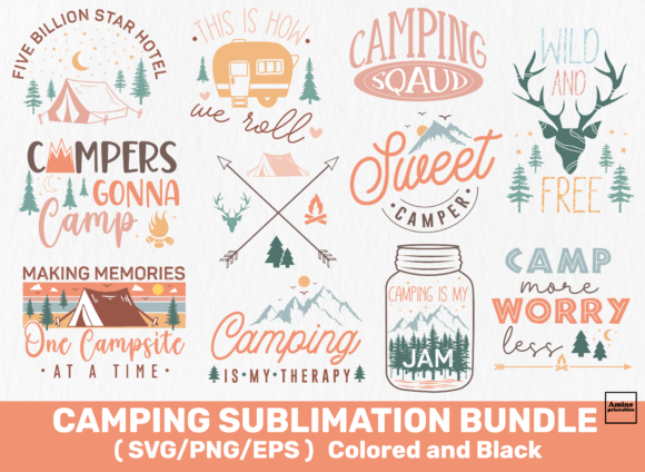 Download Camping Bundle Sublimation SVG Designs - Bundle sublimation Collection