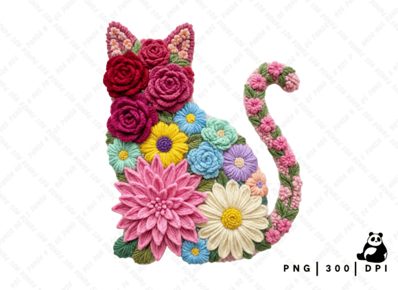 Download Floral Valentine Cat Latch Hook PNG - Latch hook png Collection