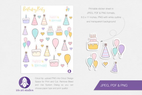 Download Birthday Party Stickers, Decorative - Decorative Collection
